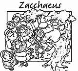 Coloring Zacchaeus Coloringhome sketch template