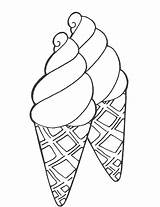 Ice Cream Coloring Cone Pages Printable Sheet Cute Drawing Line Icecream Print Color Kids Cupcake Food Sheets Book Getdrawings Cartoon sketch template