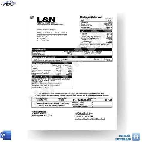 ln federal credit union mortgage statement template mbcvirtual