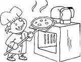Pizza Coloring Oven Pages Putting Printable sketch template