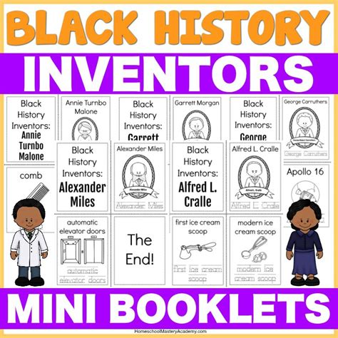 black history inventors  kids booklets perfect  hands  learning