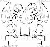 Gargoyle Coloring Pages Guardian Stone Clipart Cartoon Statue Thoman Cory Outlined Vector Getdrawings Getcolorings sketch template