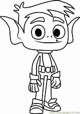Beast Boy Coloring Pages Titans Teen Go Color Coloringpages101 Cartoon sketch template