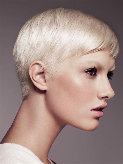 feminine short hairstyle   easily maintained bleached hair