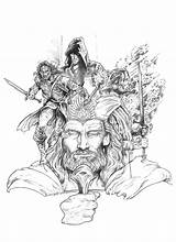 Lord Nachocastro Lotr Hobbit Aragorn Colouring Tolkien Sketches Thorin Oakenshield Seigneur Farah sketch template