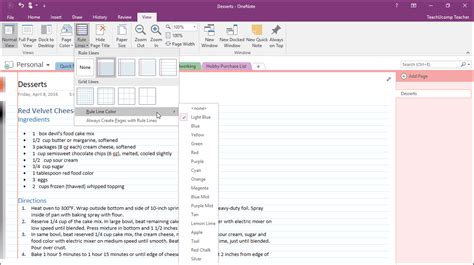 format page backgrounds  onenote instructions