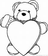 Coloring Bear Pages Valentine Heart Teddy Valentines Kids Printable Color Print Drawing Cabbage Patch Sheets Holding Cliparts Clipart Holidays Getdrawings sketch template