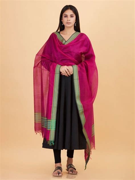 magenta maheshwari cotton silk dupatta clothes silk dupatta fashion