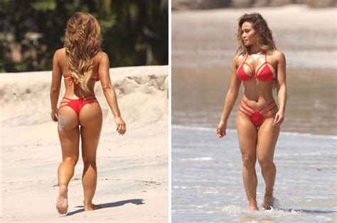 daphne joy is red hot in barely there string bikini daily star