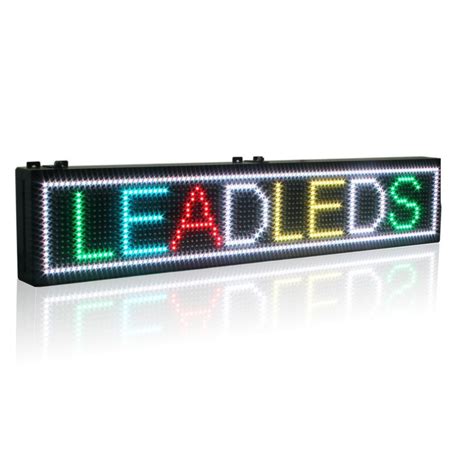 p indoor rgb programmable led sign rainbow scrolling message display