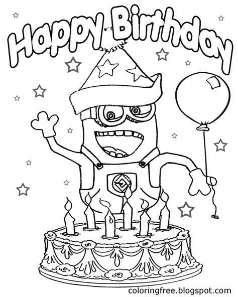 minion birthday coloring pages  getcoloringscom  printable
