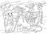 Nord Coloritura Amici Babbo Animati Accanto Slitte Fumetto Cervi Weihnachtsmann Karikatur Cartoni Righe Nahe Magischen Nordpol Tierfreunde Farbton Natur Pferdeschlitten sketch template