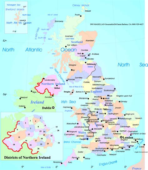 travel guide map  uk united kingdom political
