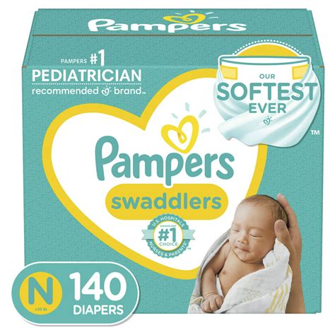 pampers swaddlers newborn diapers soft  absorbent size   ct