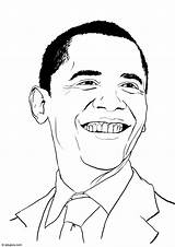Obama Coloring Barack Large sketch template