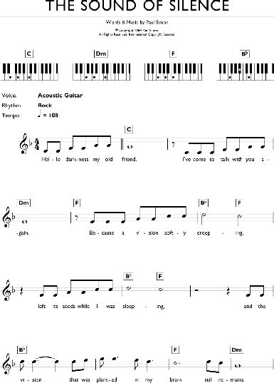 Sound Of Silence Guitar Chords Sheet And Chords Collection