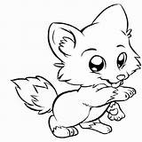 Fox Baby Cute Coloring Pages Printable Kids Animals Categories sketch template