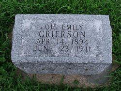 lois emily grierson   find  grave memorial