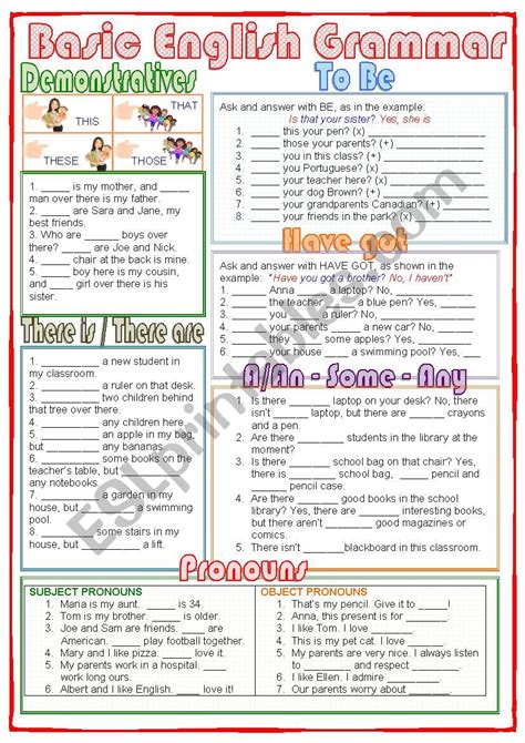 basic english grammar worksheet gambaran
