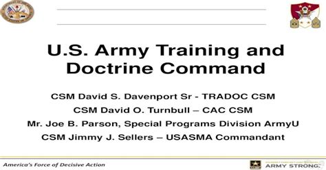 U S Army Training And Doctrine Command Tradoc · 2017 10 25u S