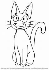 Delivery Jiji Service Drawing Kiki Draw Coloring Pages Kikis Step Ghibli Studio Cat Anime Drawings Easy Sketch Tutorials Drawingtutorials101 Template sketch template