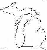 Michigan Map Lakes Coloring Great State Clip Pages Template States sketch template
