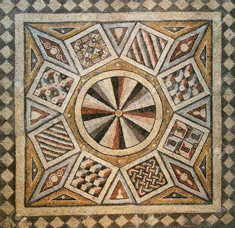 ancient tiles roman mosaic tile floor  geometric pattern mosaic
