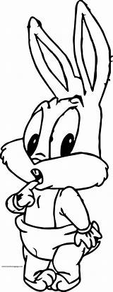 Bugs Bunny Baby Coloring Thinking Wecoloringpage sketch template