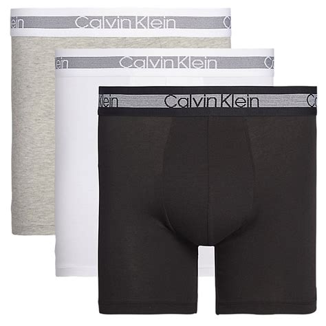 Calvin Klein Cooling Cotton Stretch 3 Pack Boxer Briefs Black White
