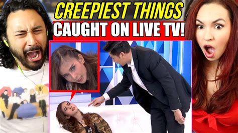 creepiest things caught on live tv reaction youtube