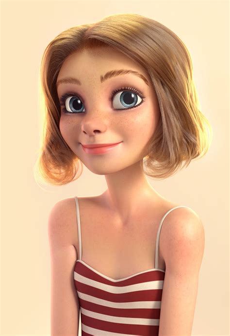 Artstation The Girl Alice Lomiry 3d Character Animation 3d Model