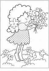 Coloring Flower Pages Printable Kids Spring Color Girl Bouquet Cute Flowers Print Sheets Bestcoloringpagesforkids Book sketch template