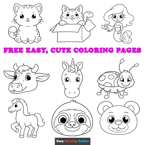 printable easy cute coloring pages  kids coloring sheets