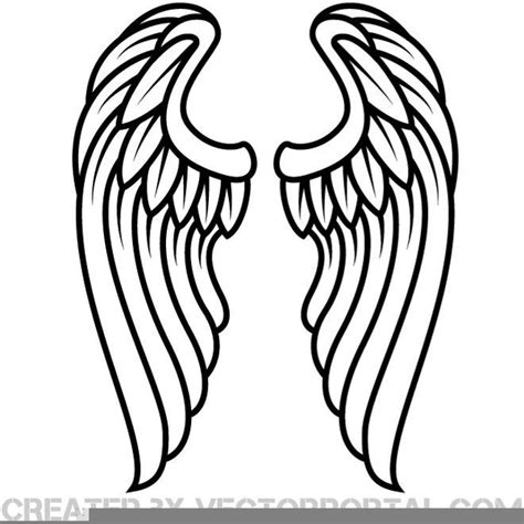 angel wings outline clipart  images  clkercom vector clip