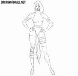 Draw Psylocke Step sketch template