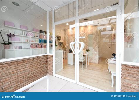 beauty center wellness  spa salon entrance stock photo image