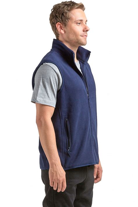 men polar fleece vest zip  sleeveless jacket warm winter light ebay