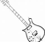 Guitar Electric Coloring Outline Drawing Pages Getcolorings Getdrawings sketch template