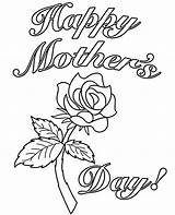 Coloring Mothers Happy Rose Print Cards Card Mother sketch template
