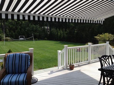 retractable awning black white stripe traditional outdoor products  york  breslow