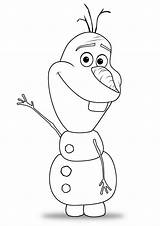 Olaf Coloring Snowman Pages Frozen Disney Cheerful sketch template
