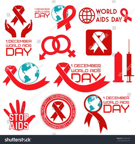 aids vector badges collectionstop aids signs aids red ribbon aids