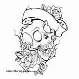 Skull Coloring Pages Roses Tattoo Skulls Tattoos Rose Drawings Drawing Designs Clipart Hindu Outline Book Heart Color Mexican Deer Adults sketch template