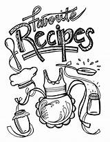 Recipe Pages Printable Coloring Binder Color Book Recipes Cooking Template Cookbook Colouring Books Adults Sheets Cook Baking Family Getdrawings Adult sketch template