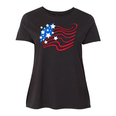 Inktastic Stylized American Flag Fourth Of July Womens Plus Size T