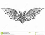 Bat Coloring Pages Adult Totem Dreamstime Thumbs Anxiety sketch template