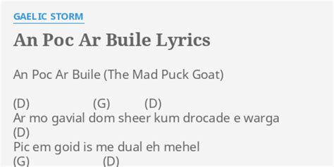 an poc ar buile lyrics by gaelic storm an poc ar buile