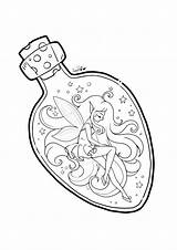 Yampuff Magic Pages Coloring Fairy Bottle sketch template