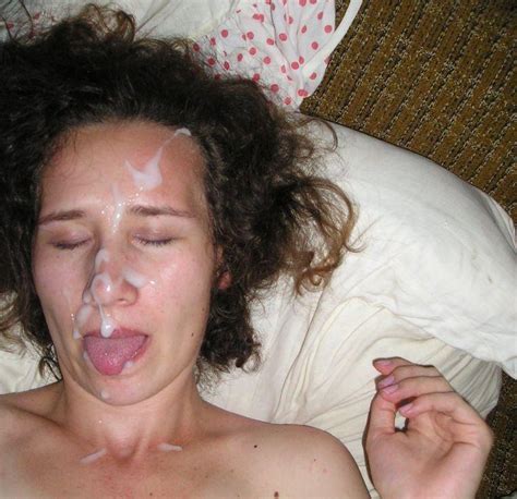 Sticking Out Her Tongue Facial Fun Cumshot Pictures