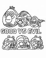 Coloring Angry Birds Good Star Evil Wars Pages Vs Getcolorings Batch Drawings sketch template